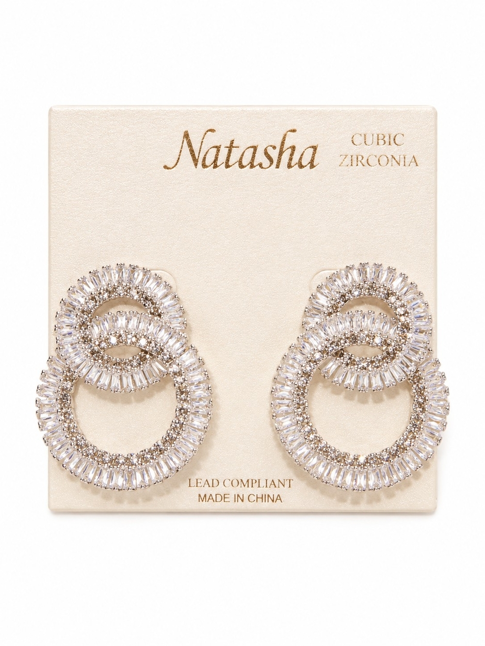 Natasha Cubic Zirconia Interlocking Statement Earrings